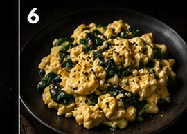 Huevos revueltos con espinacas