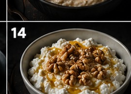 Bol de requesón con miel y nueces