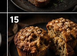 Muffins de avena y plátano
