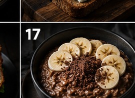 Gachas de avena con cacao y plátano